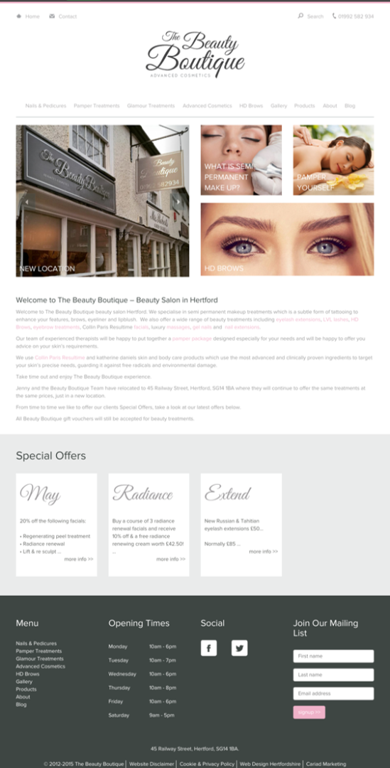The Beauty Boutique website