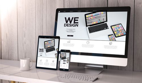 mock up of responsive website on different devices