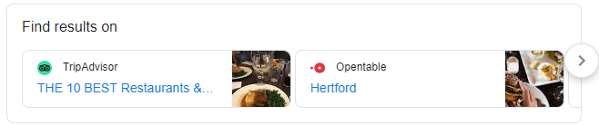 find results on google snippet - restaurants